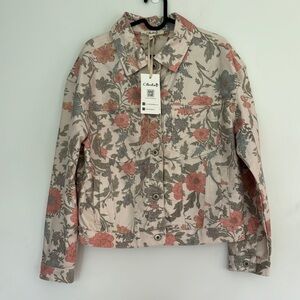Charlie B Floral Women's Lightweight Denim Jacket - Multicolor